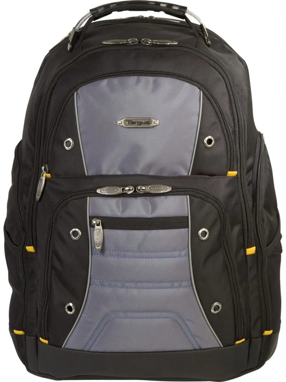 Targus Black and Gray Laptop Backpack with Yellow Accents